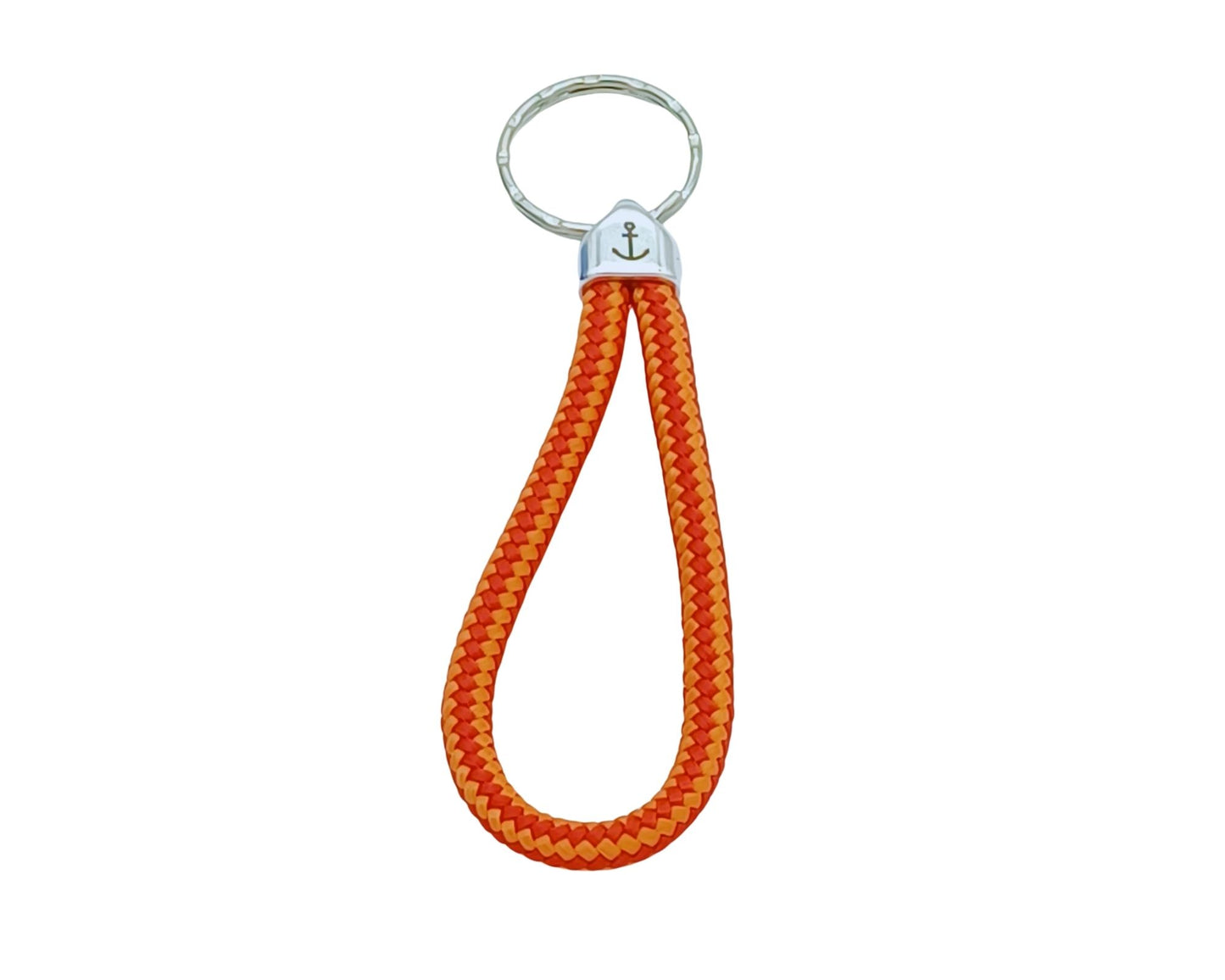 Segelseil Schlüsselanhänger 5mm Einfachschlaufe, orange rot, Anker
