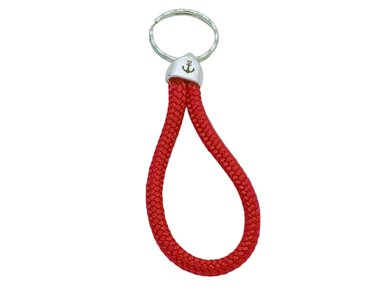 Segelseil Schlüsselanhänger 5mm Einfachschlaufe, rot, Anker