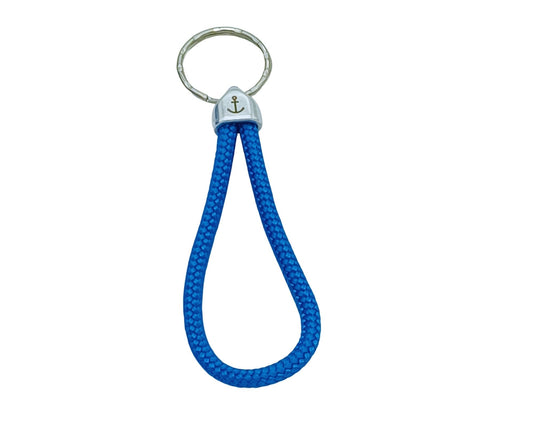 Segelseil Schlüsselanhänger 5mm Einfachschlaufe, royalblau, Anker