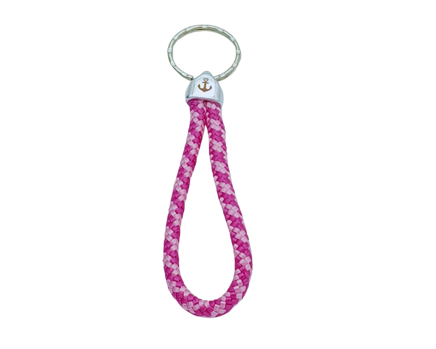 Segelseil Schlüsselanhänger 5mm Einfachschlaufe, pink rosa, Anker