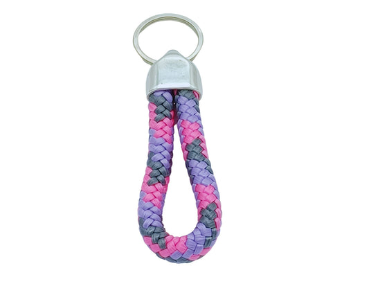Segelseil Schlüsselanhänger 10mm Einfachschlaufe, rosa grau