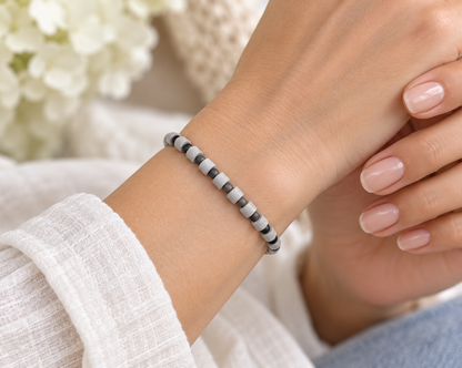 Armband Keramik Perlen Linse 6mm- Ella