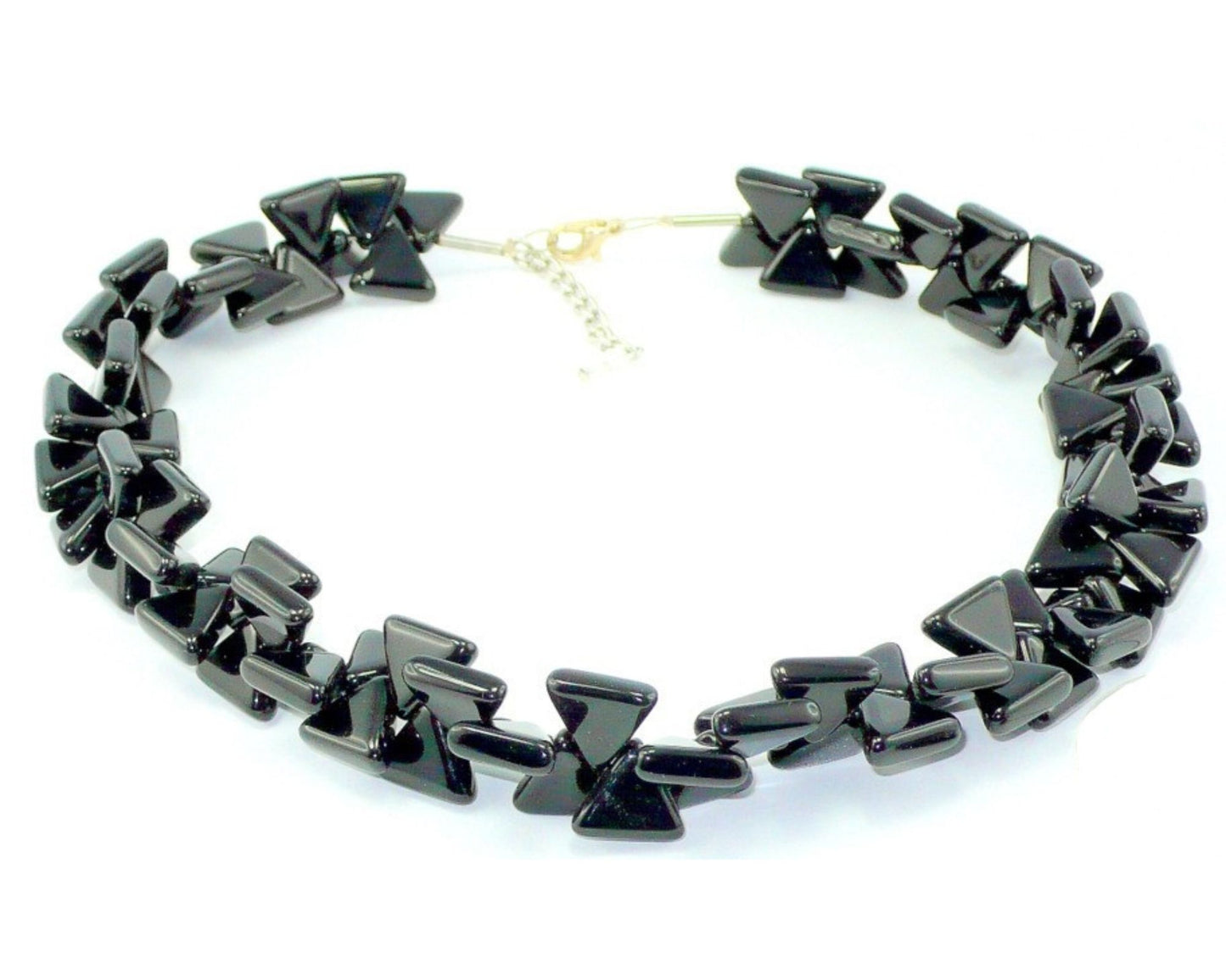Halskette Triangel - Böhmische Glasperlen in glänzenden Dreiecken