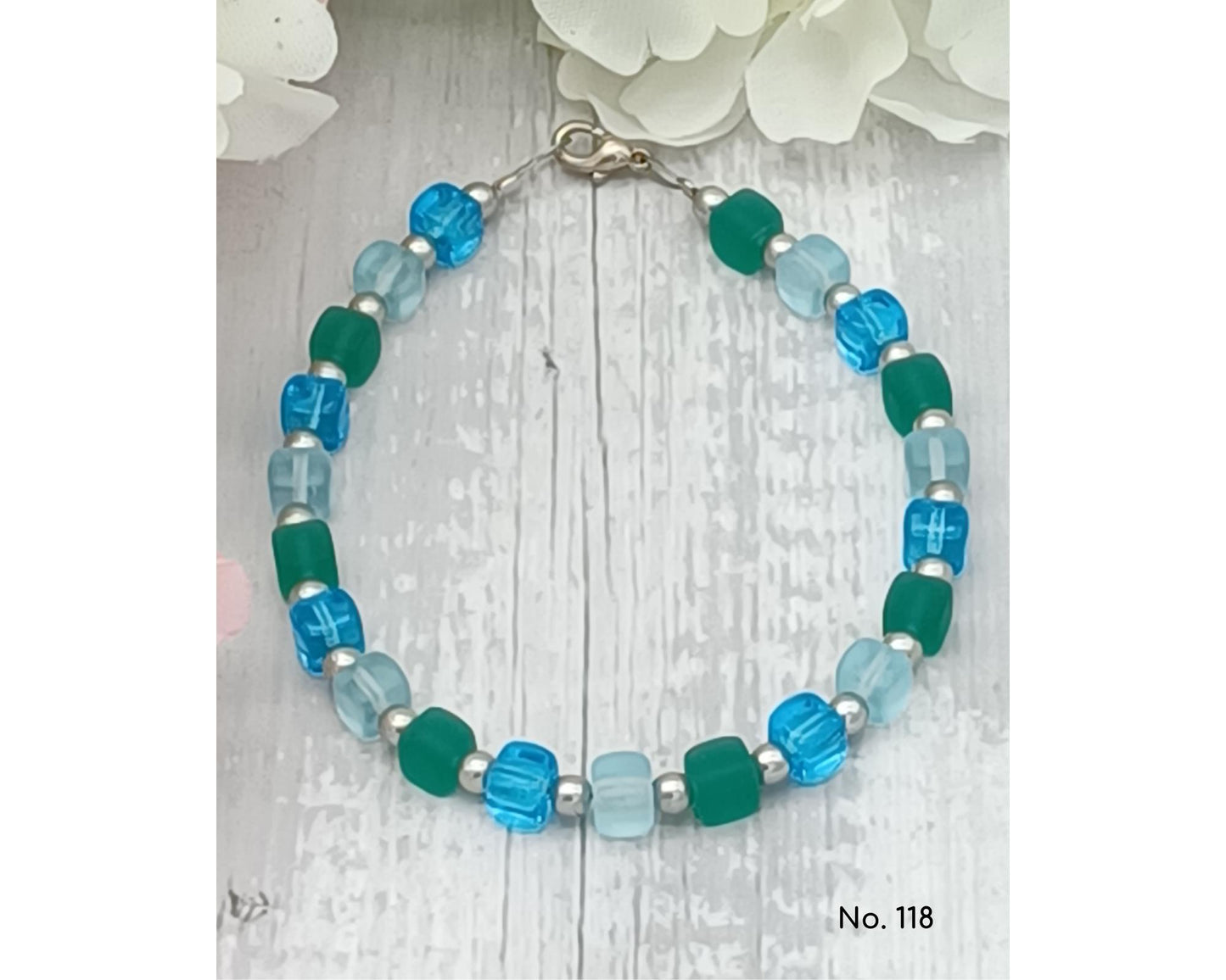 Armband Glasperlen, Würfelform, Lillie