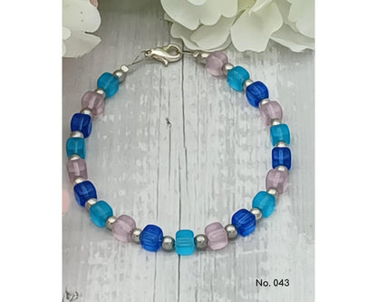 Armband Glasperlen, Würfelform, Lillie