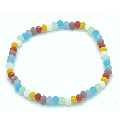Armband böhmische Glasperlen 4mm facettiert - bunt