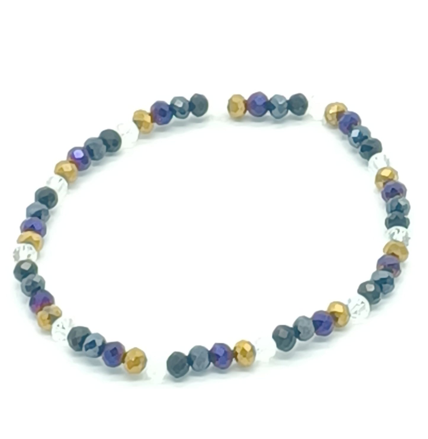Armband böhmische Glasperlen 4mm facettiert - bunt
