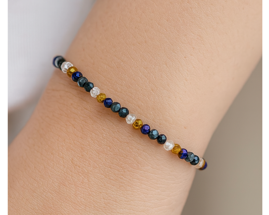 Armband Glasperlen,  böhmisch 4mm facettiert, Nele