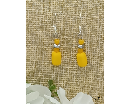 Ohrring Glasperlen Perlen Rechteck 4mm Perle- Nicole