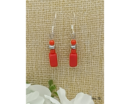 Ohrring Glasperlen Perlen Rechteck 4mm Perle- Nicole
