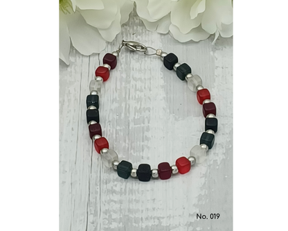 Armband Glasperlen, Würfelform, Lillie