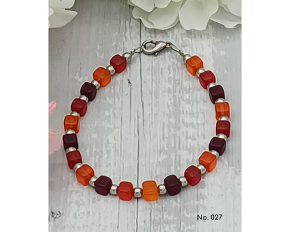 Armband Glasperlen, Würfelform, Lillie