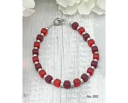 Armband Glasperlen, Würfelform, Lillie