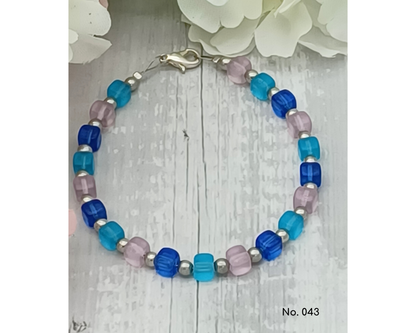 Armband Glasperlen, Würfelform, Lillie