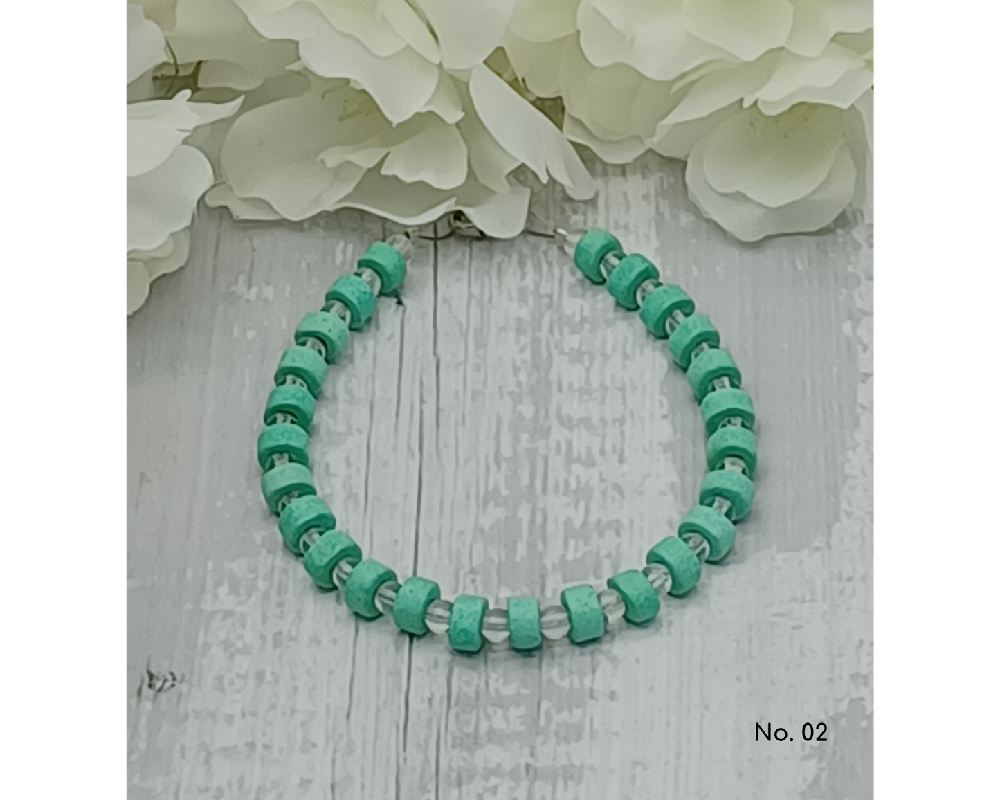 Armband Keramik Perlen Linse 6mm- Ella