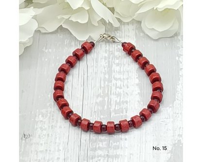 Armband Keramik Perlen Linse 6mm- Ella
