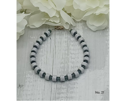 Armband Keramik Perlen Linse 6mm- Ella