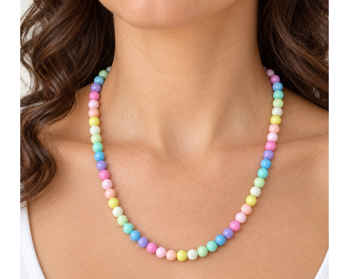 Halskette Acrylperlen aus 8 mm Perlen, Bente