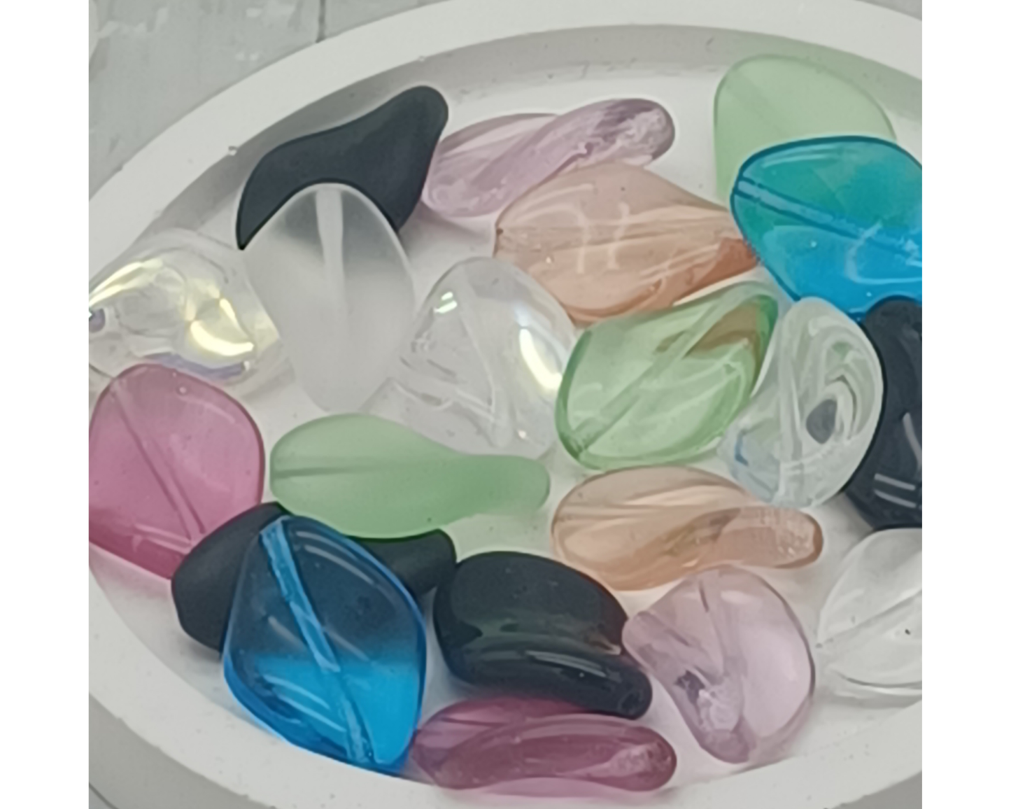 Plättchen, Oval gewellt lang, glanz und matt, 10 Stück