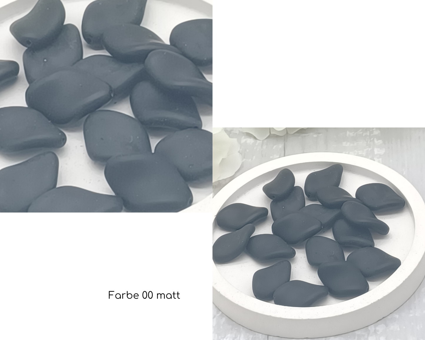 Plättchen, Oval gewellt lang, glanz und matt, 10 Stück