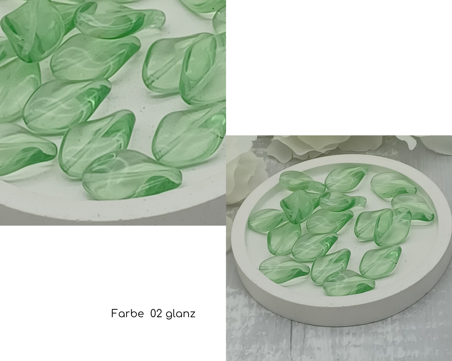 Plättchen, Oval gewellt lang, glanz und matt, 10 Stück