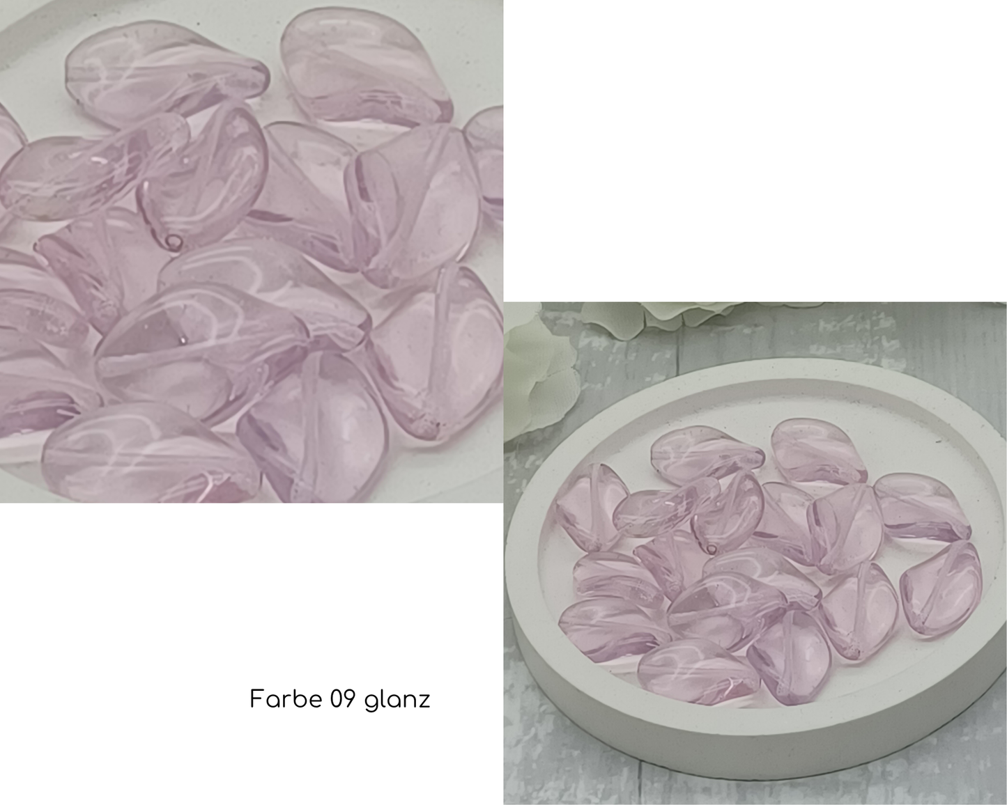 Plättchen, Oval gewellt lang, glanz und matt, 10 Stück