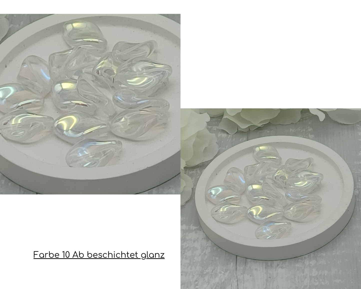 Plättchen, Oval gewellt lang, glanz und matt, 10 Stück