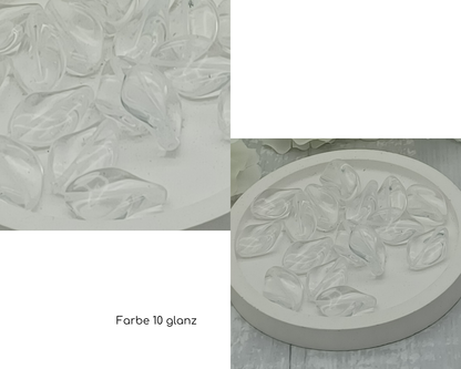 Plättchen, Oval gewellt lang, glanz und matt, 10 Stück