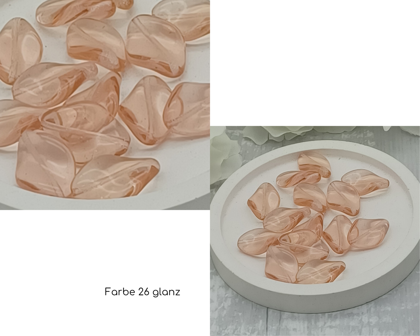 Plättchen, Oval gewellt lang, glanz und matt, 10 Stück