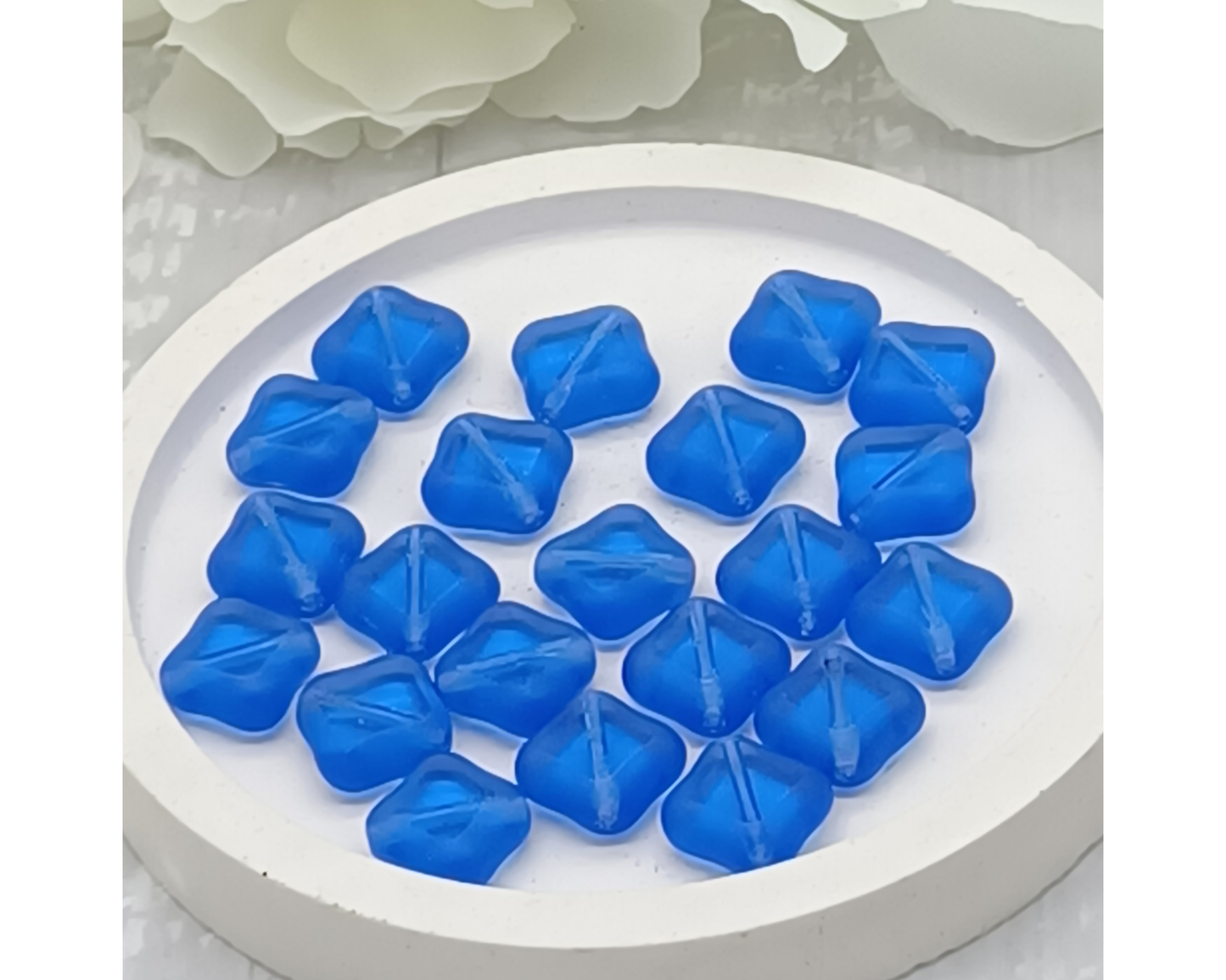 Plättchen Raute/ Rechteckig, flach, matt, 10 Stück