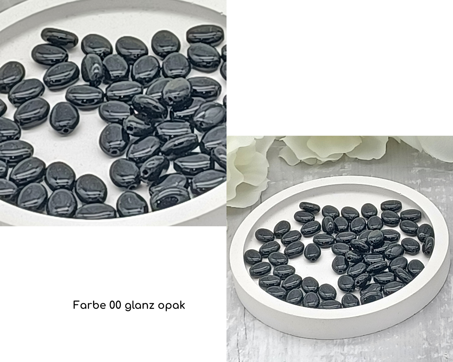 Plättchen, Oval / Bohne klein glanz, 15 Stück