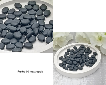 Plättchen, Oval / Bohne klein matt, 15 Stück