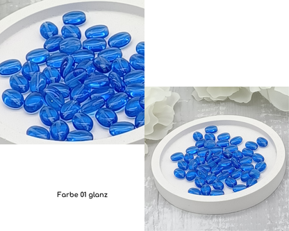 Plättchen, Oval / Bohne klein glanz, 15 Stück