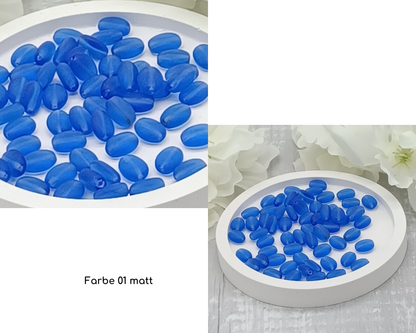 Plättchen, Oval / Bohne klein matt, 15 Stück