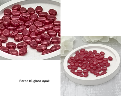 Plättchen, Oval / Bohne klein glanz, 15 Stück