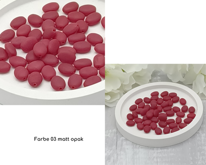 Plättchen, Oval / Bohne klein matt, 15 Stück