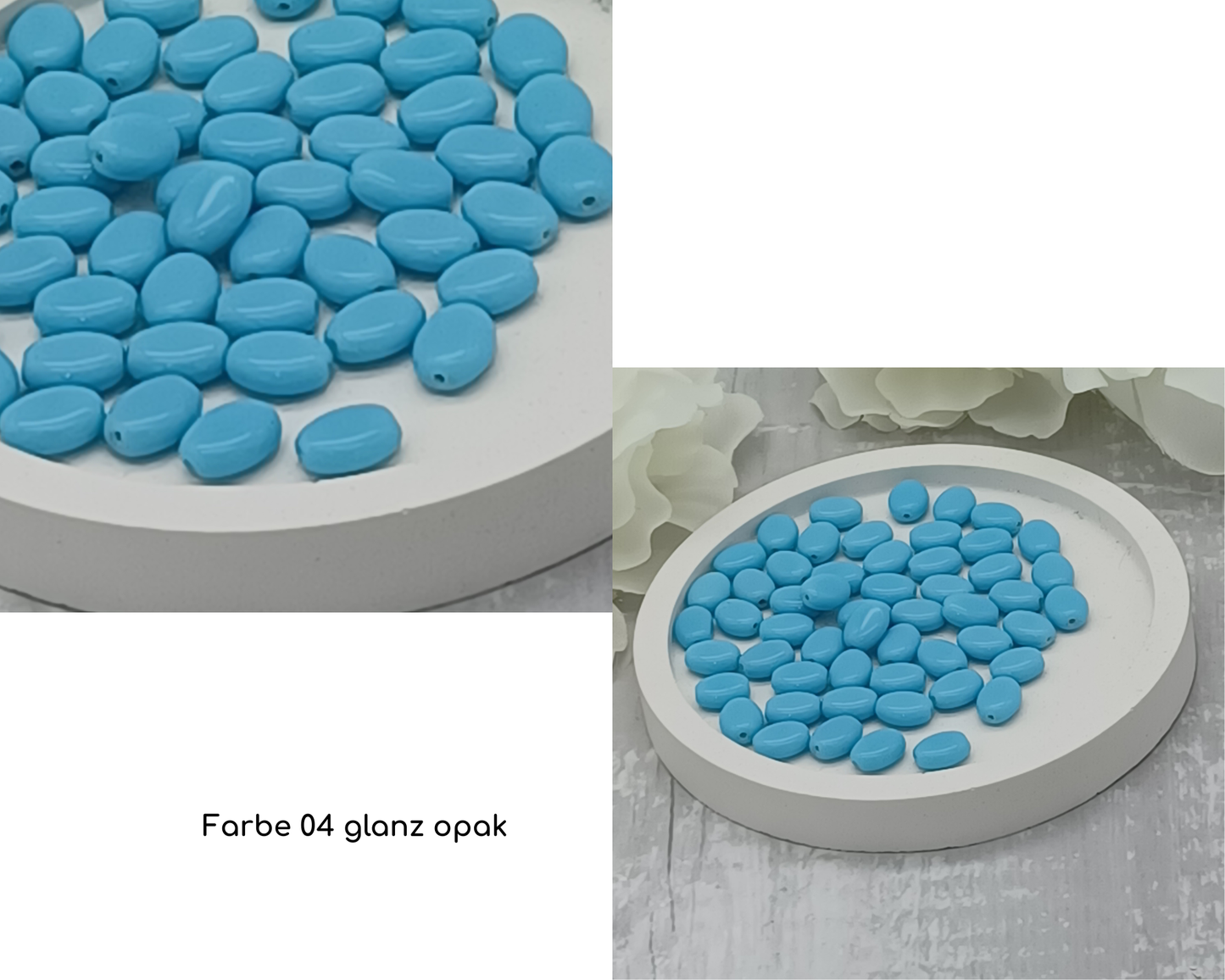 Plättchen, Oval / Bohne klein glanz, 15 Stück