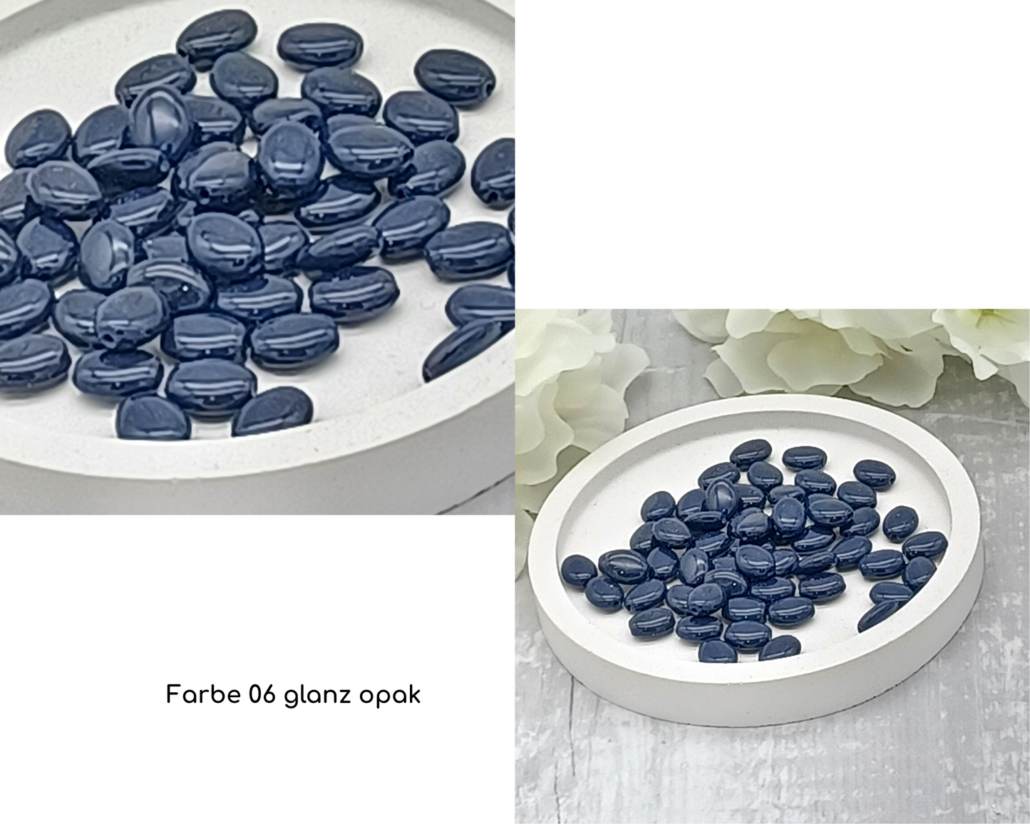 Plättchen, Oval / Bohne klein glanz, 15 Stück