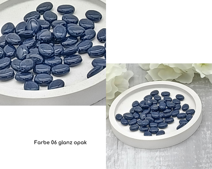 Plättchen, Oval / Bohne klein glanz, 15 Stück