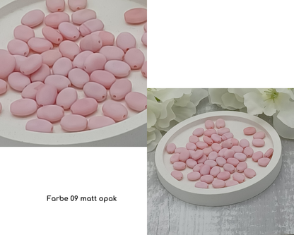 Plättchen, Oval / Bohne klein matt, 15 Stück