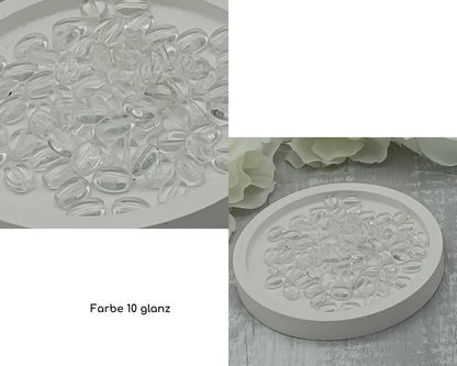 Plättchen, Oval / Bohne klein glanz, 15 Stück