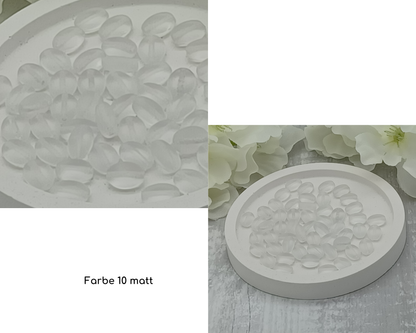 Plättchen, Oval / Bohne klein matt, 15 Stück