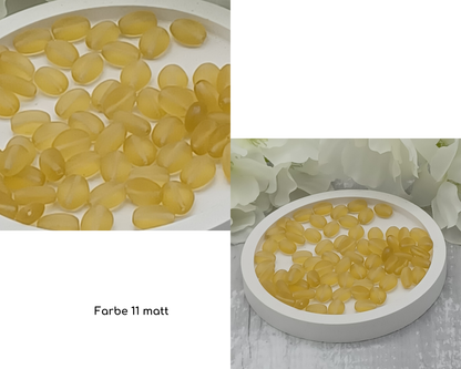 Plättchen, Oval / Bohne klein matt, 15 Stück