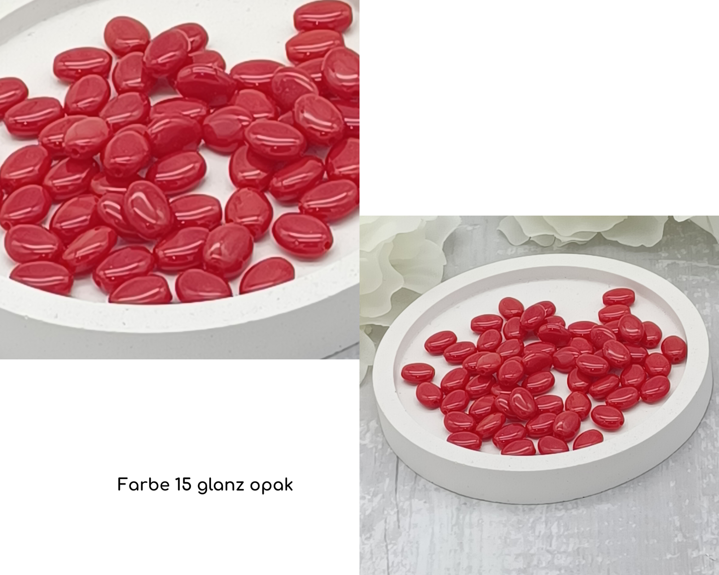 Plättchen, Oval / Bohne klein glanz, 15 Stück