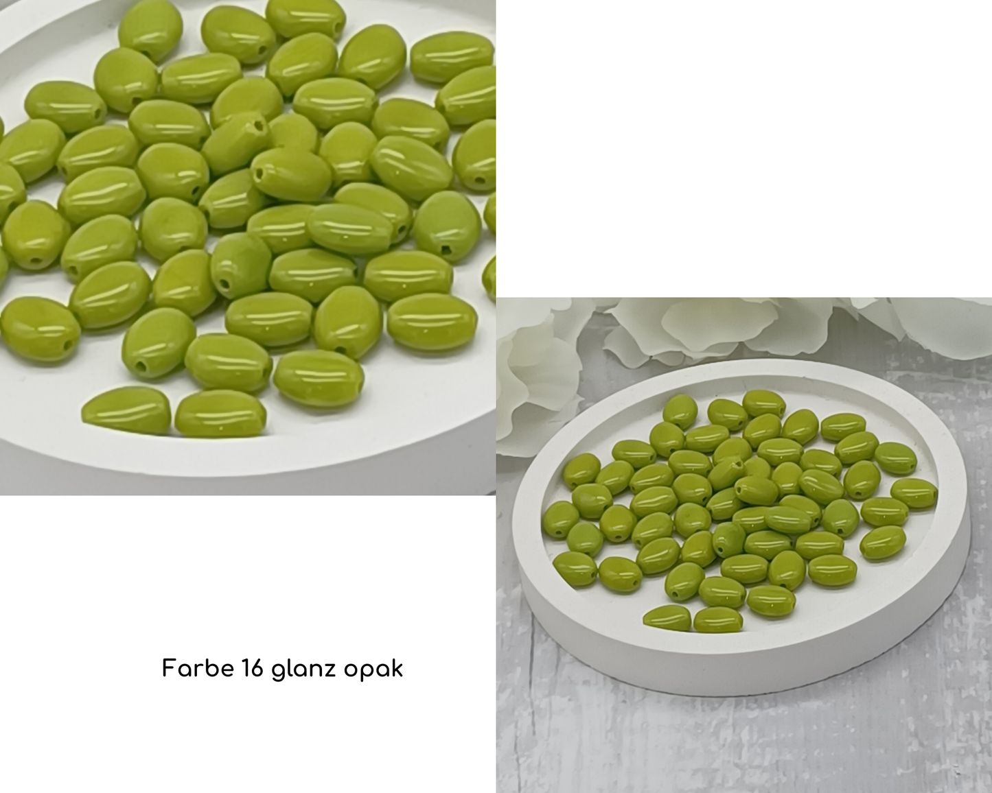 Plättchen, Oval / Bohne klein glanz, 15 Stück