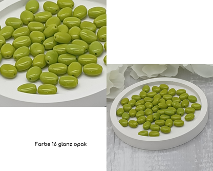 Plättchen, Oval / Bohne klein glanz, 15 Stück