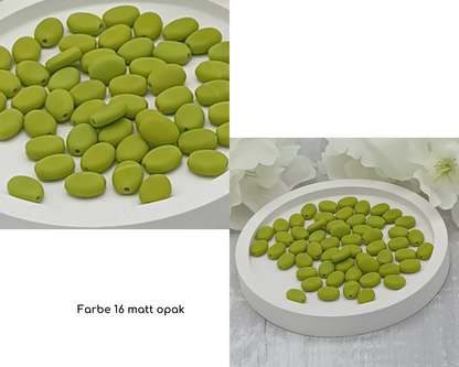 Plättchen, Oval / Bohne klein matt, 15 Stück