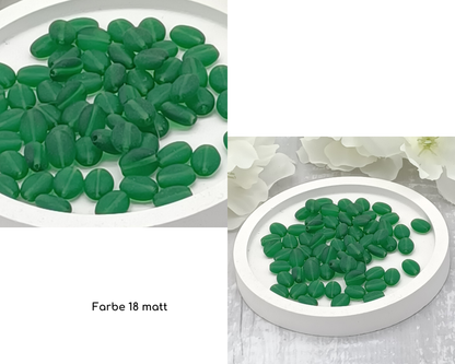 Plättchen, Oval / Bohne klein matt, 15 Stück