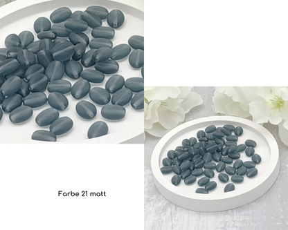 Plättchen, Oval / Bohne klein matt, 15 Stück