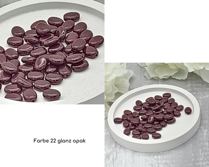 Plättchen, Oval / Bohne klein glanz, 15 Stück